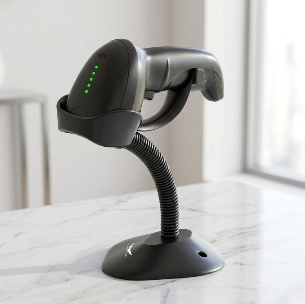 BS104WS - Wireless 2.4GHz 2D Handheld Barcode Scanner + Desk Stand